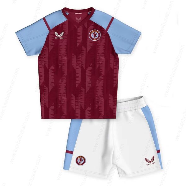 Camisa Aston Villa Home Kit de futebol infantil 23/24
