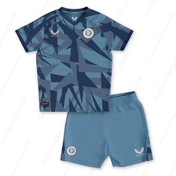 Camisa Aston Villa Third Kit de futebol infantil 23/24