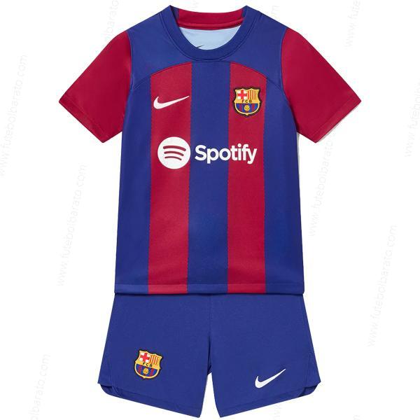 Camisa Barcelona Home Kit de futebol infantil 23/24