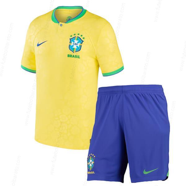 Camisa Brasil Home Kit de futebol infantil 2022