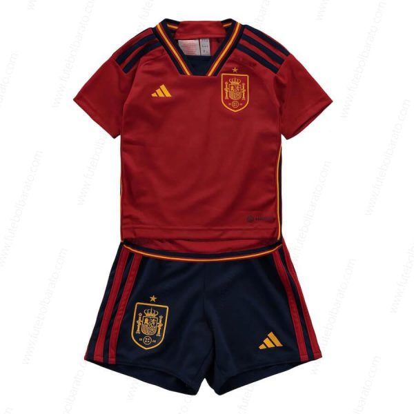 Camisa Espanha Home Kit de futebol infantil 2022