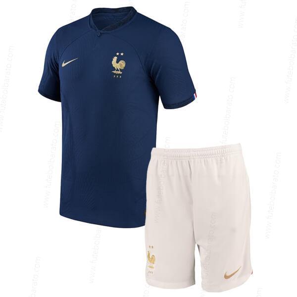 Camisa França Home Kit de futebol infantil 2022