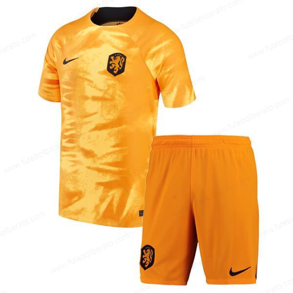Camisa Holanda Home Kit de futebol infantil 2022