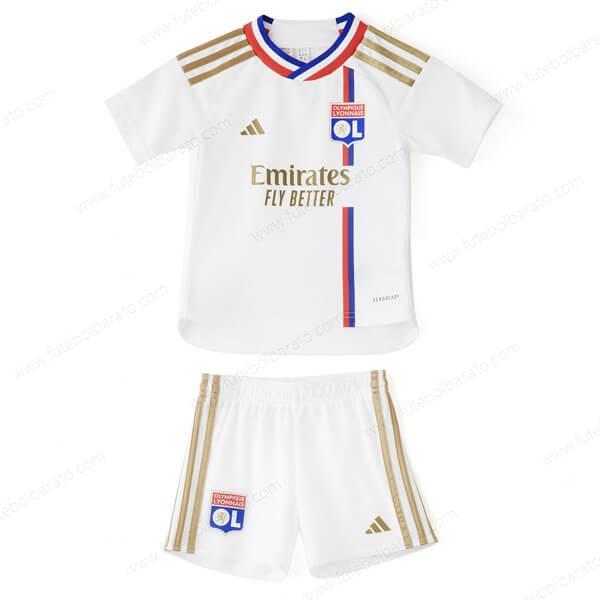 Camisa Olympique Lyon Home Kit de futebol infantil 23/24