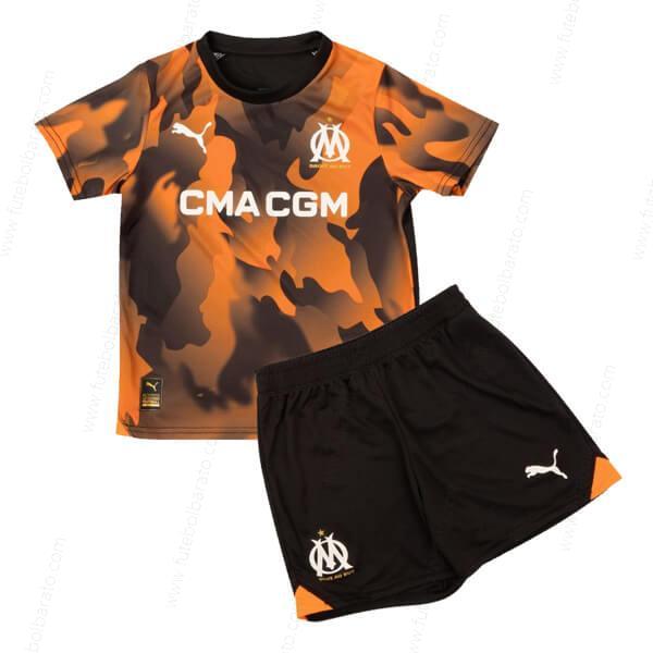 Camisa Olympique Marseille Third Kit de futebol infantil 23/24