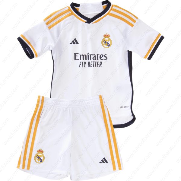 Camisa Real Madrid Home Kit de futebol infantil 23/24