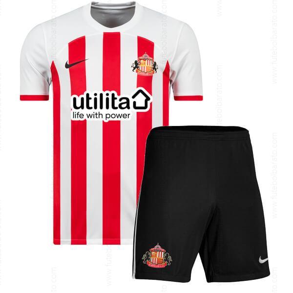 Camisa Sunderland Home Kit de futebol infantil 23/24